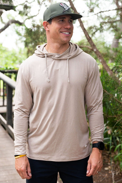 Performance Hoodie Heather Khaki BURLEBO