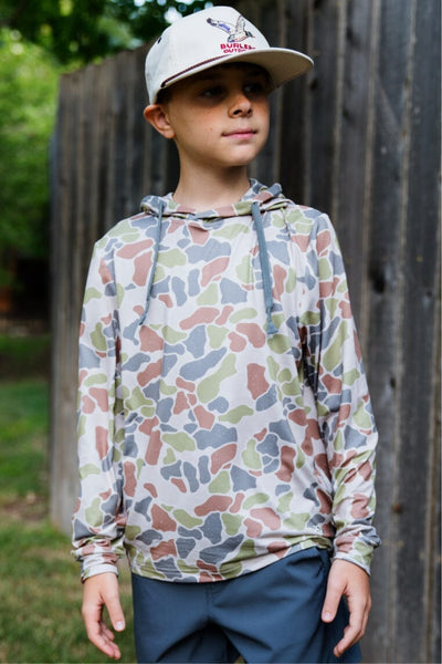 Burlebo Youth Hoodie - Retro Duck Camo Large (10-12)