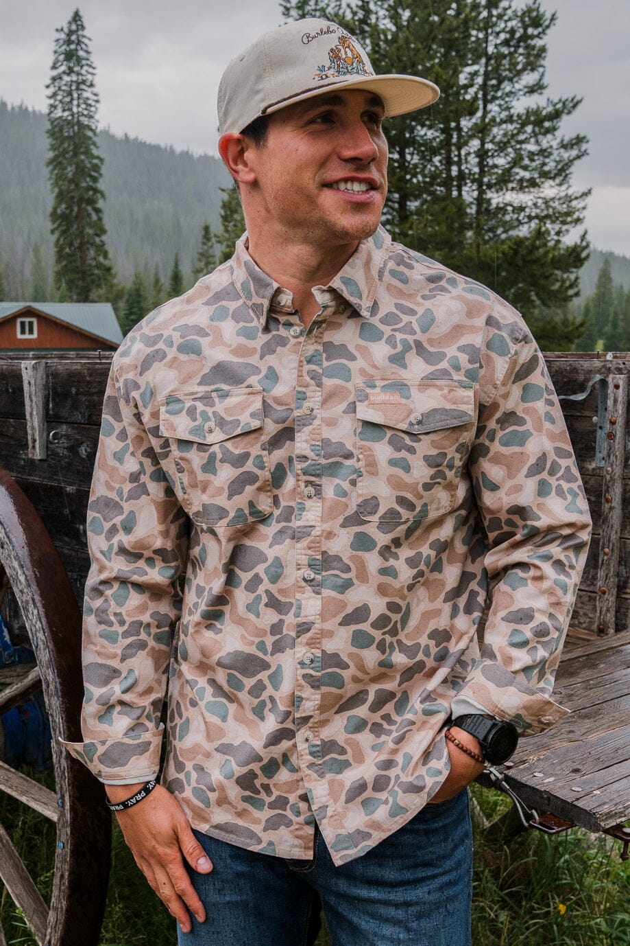 Cotton Twill Button Up - LS - Pintail Camo