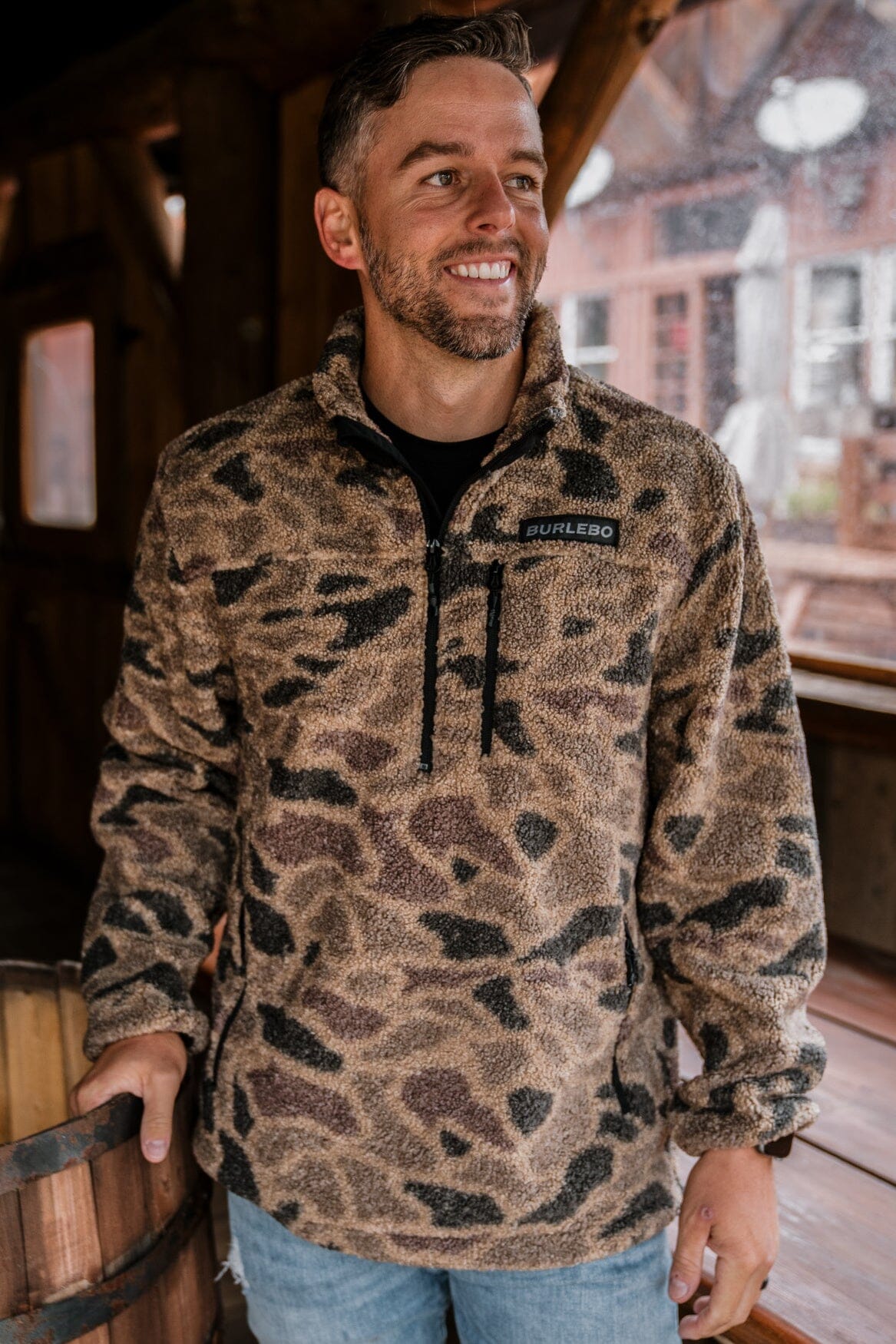 Camo half zip jacket sale