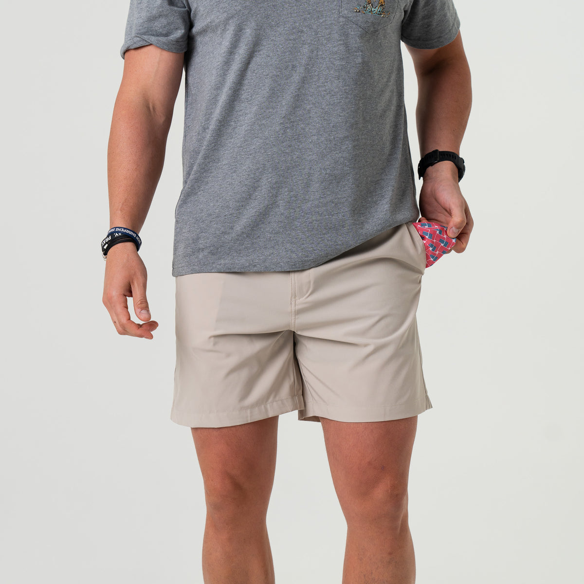 Everyday Short - Light Khaki - American Flag Pocket