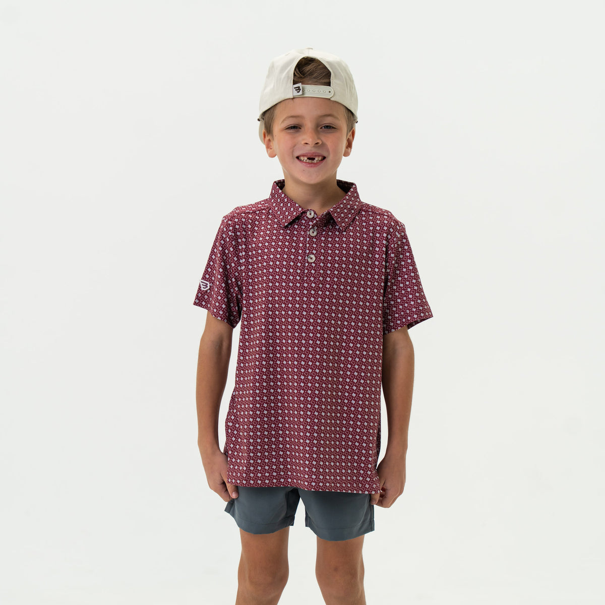 Youth Polo - Texas - Maroon & Grey