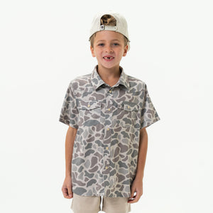 Youth - Performance Western Shirt - Classic Deer Camo