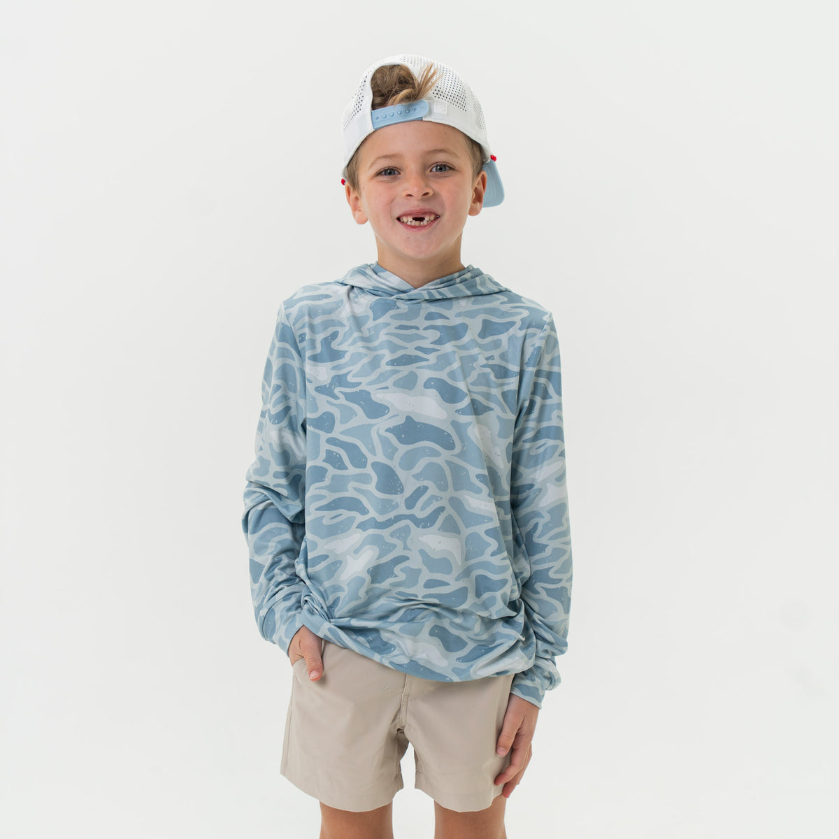 Youth Performance Hoodie - Seaside Camo