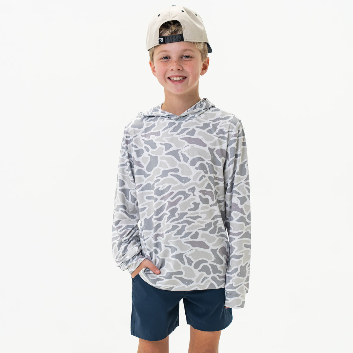 Youth Performance Hoodie - White Camo