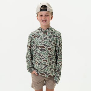 Youth Performance Hoodie - Retro Duck Camo