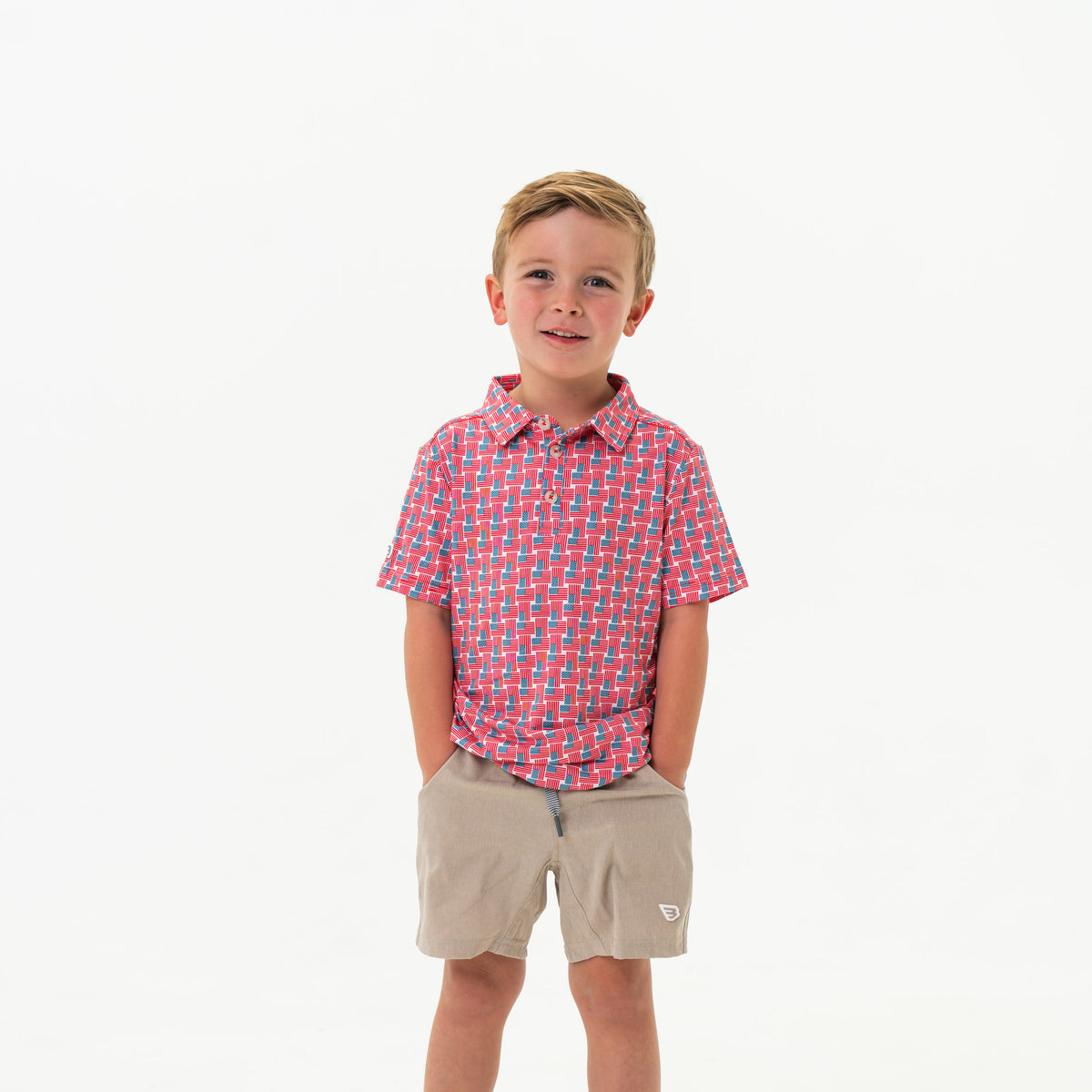 Youth Polo - American Flag Print