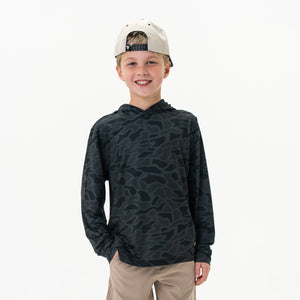 Youth Performance Hoodie - Black Camo