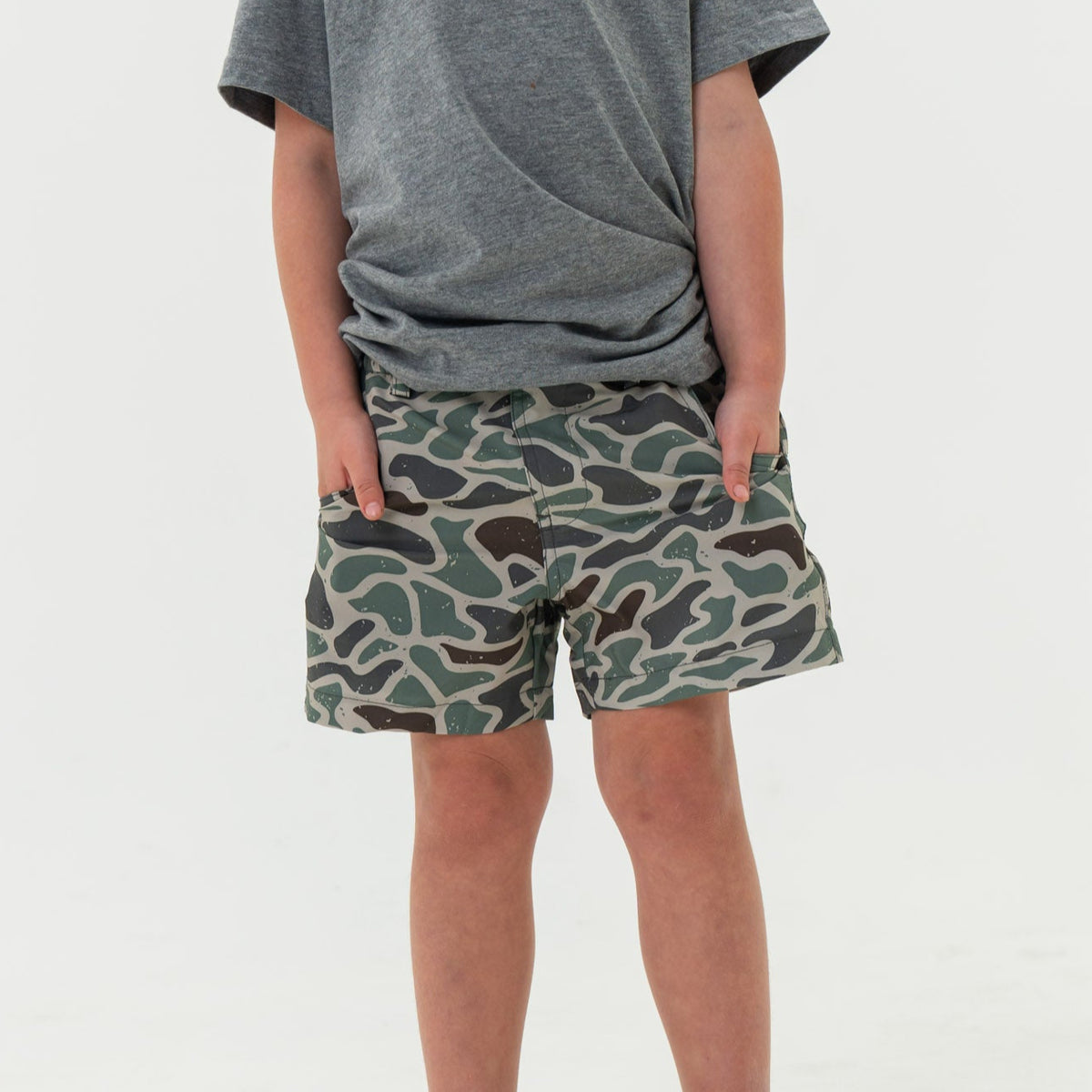 Youth Everyday Short - Retro Duck Camo - Grey Pocket