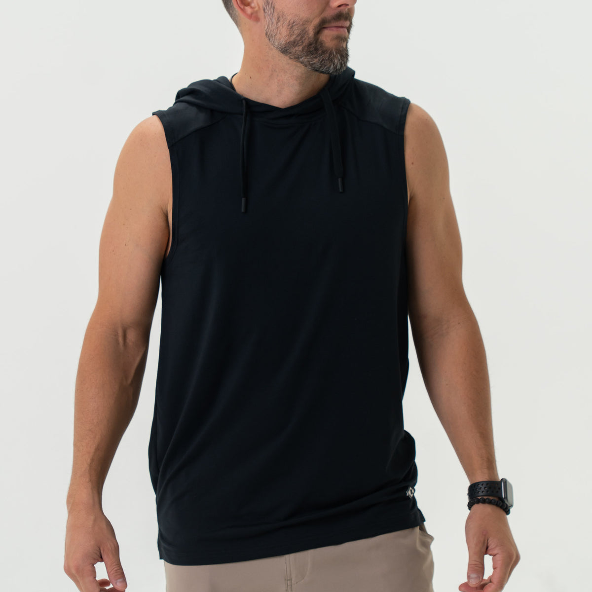 Performance Sleeveless Hoodie - Black