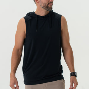 Performance Sleeveless Hoodie - Black