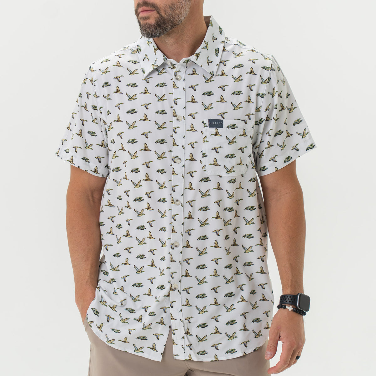 Performance Button Up - Flying Mallard Ducks