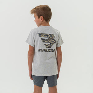 Youth Tee - Flying B Logo - Heather Ash Grey