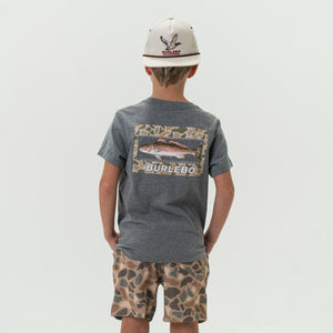 Youth Tee - Keeper Redfish - Dark Heather Grey