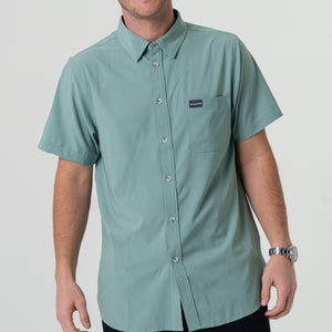 Performance Button Up - Ocean Swell