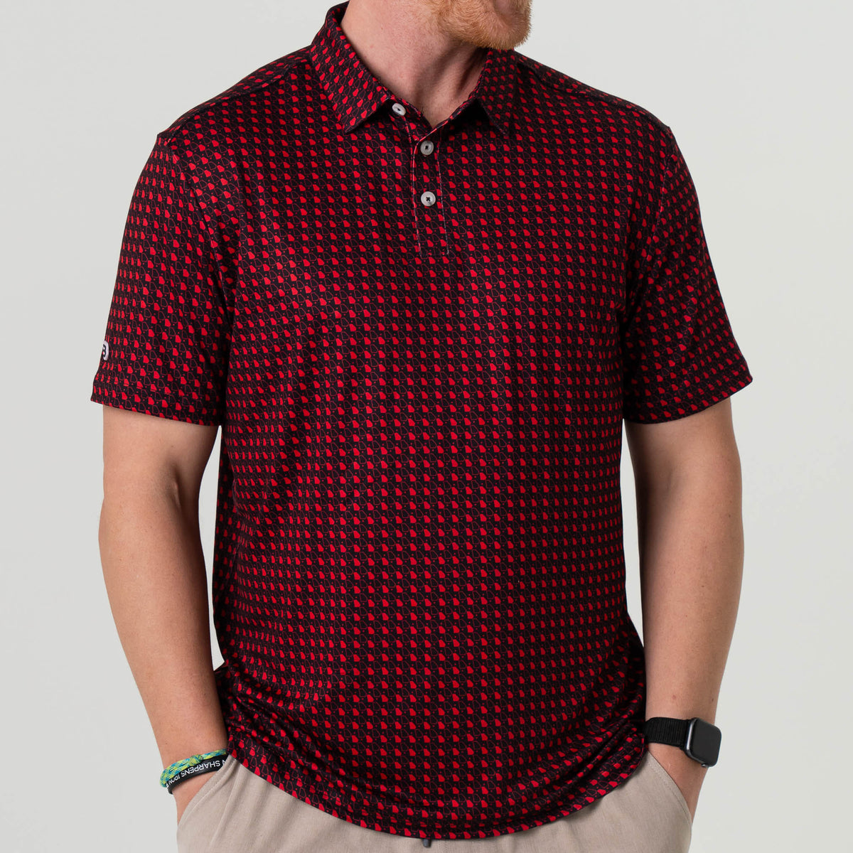 Performance Polo - Georgia Black & Red