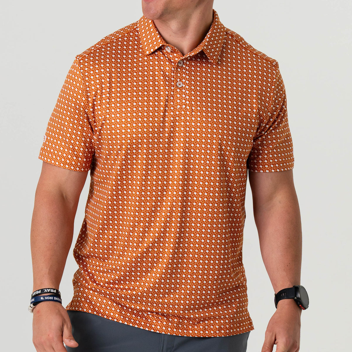 Performance Polo - Texas Orange & White