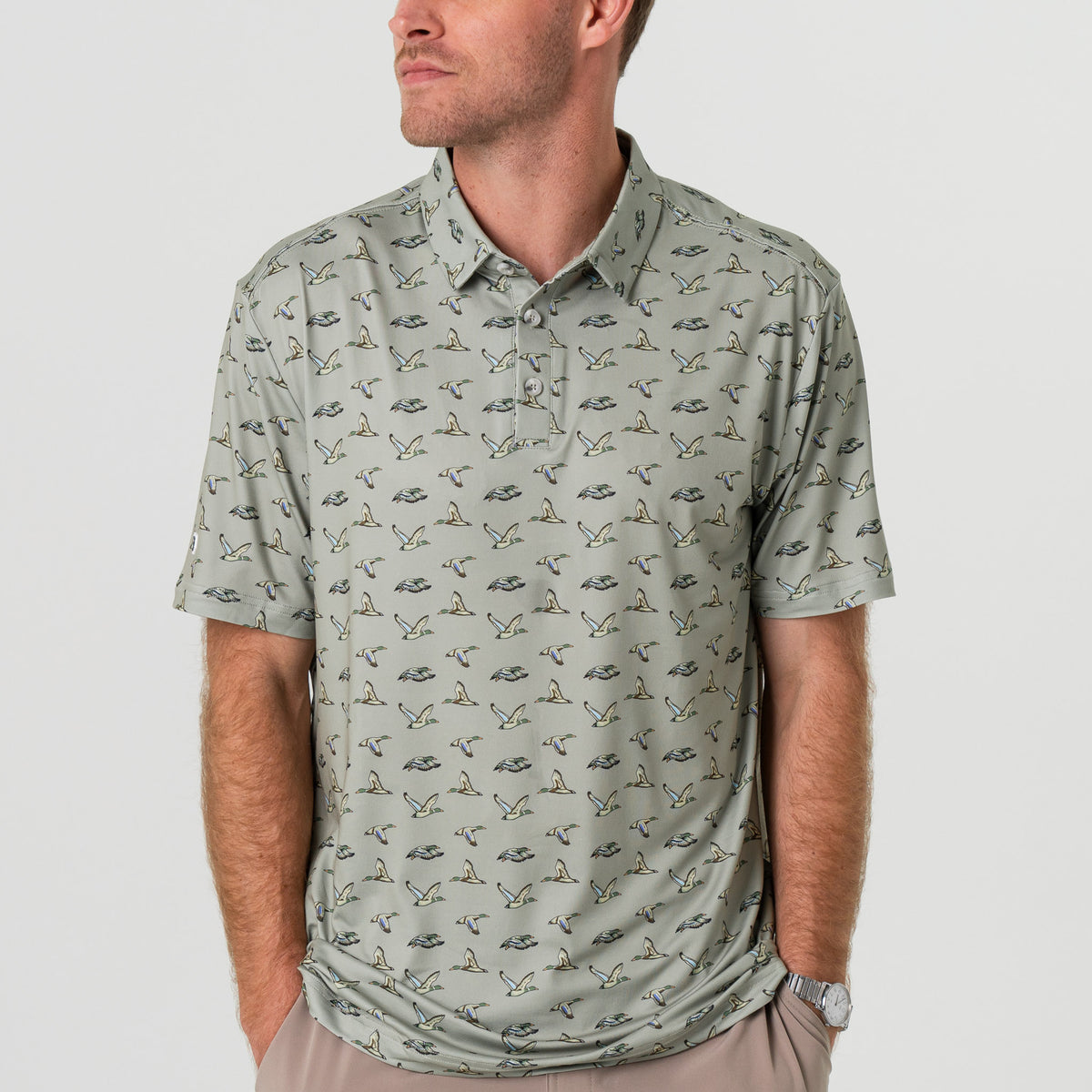 Performance Polo - Flying Ducks - Green