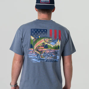 SS - Patriotic Scenic Fish - Heather Blue Jean