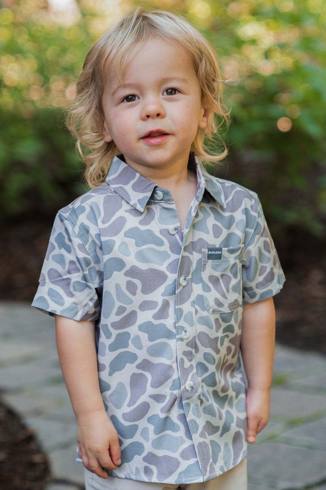 Youth Performance Button Up - Classic Deer Camo - BURLEBO