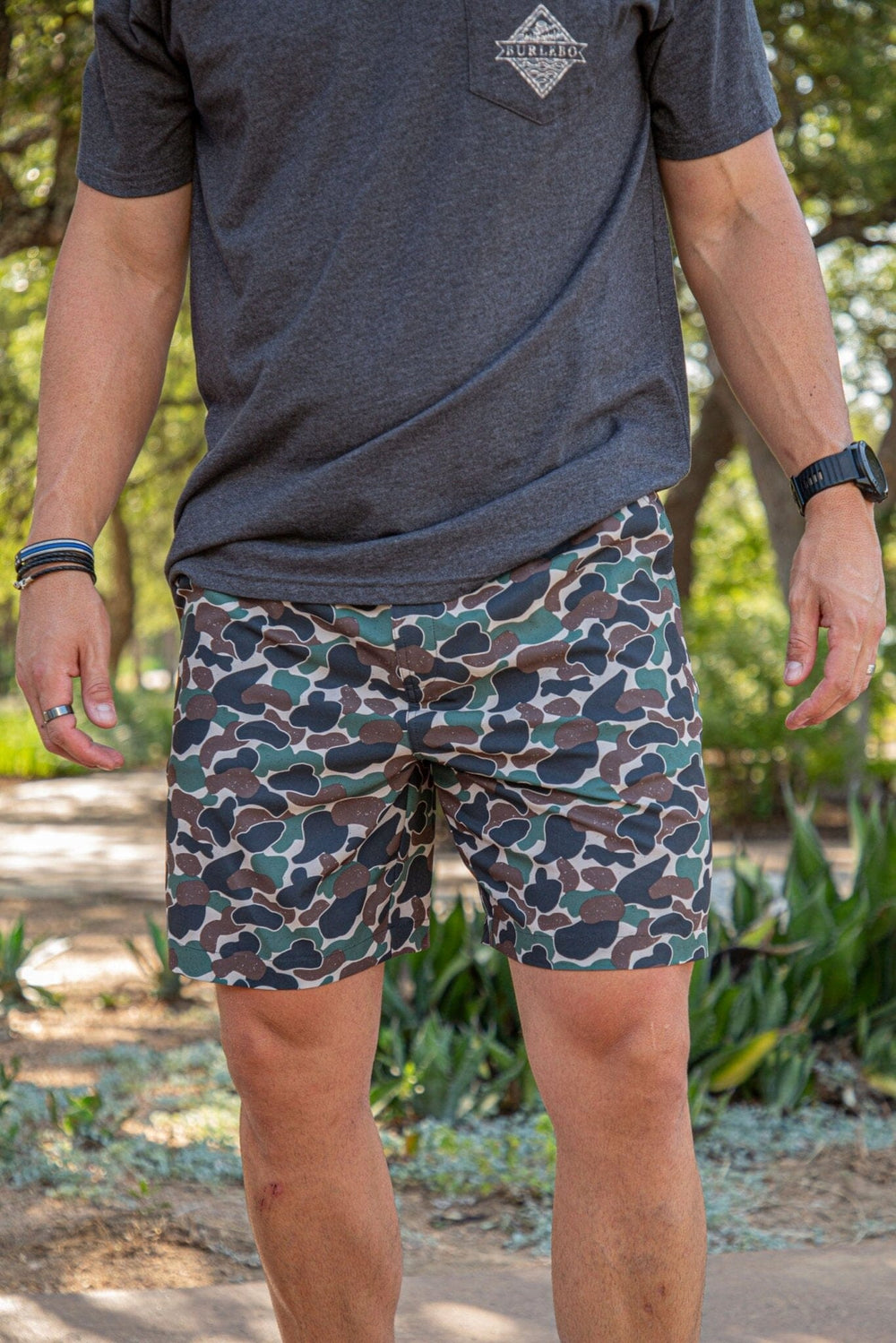 Everyday Short - Throwback Camo - Olive Pocket – BURLEBO