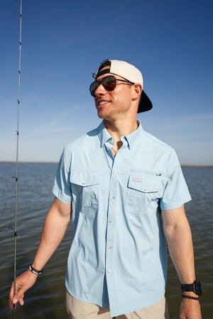 Performance Fishing Shirt - Dusty Blue - BURLEBO