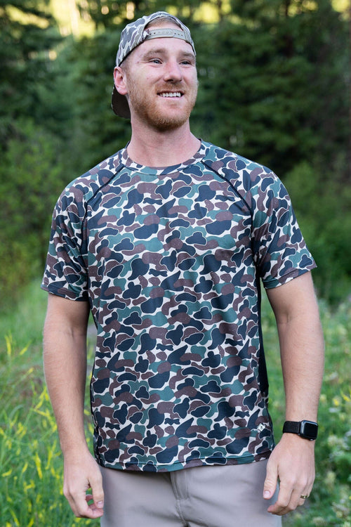 Pack of 2 Men's Camouflage T-Shirts - Blue Green